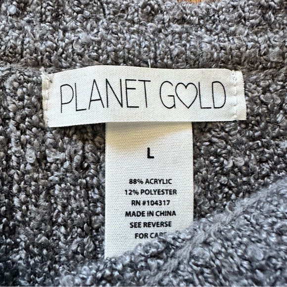 🦋 Women’s Planet Gold Ripped Pullover Sweater Large Grey L - Picture 7 of 10